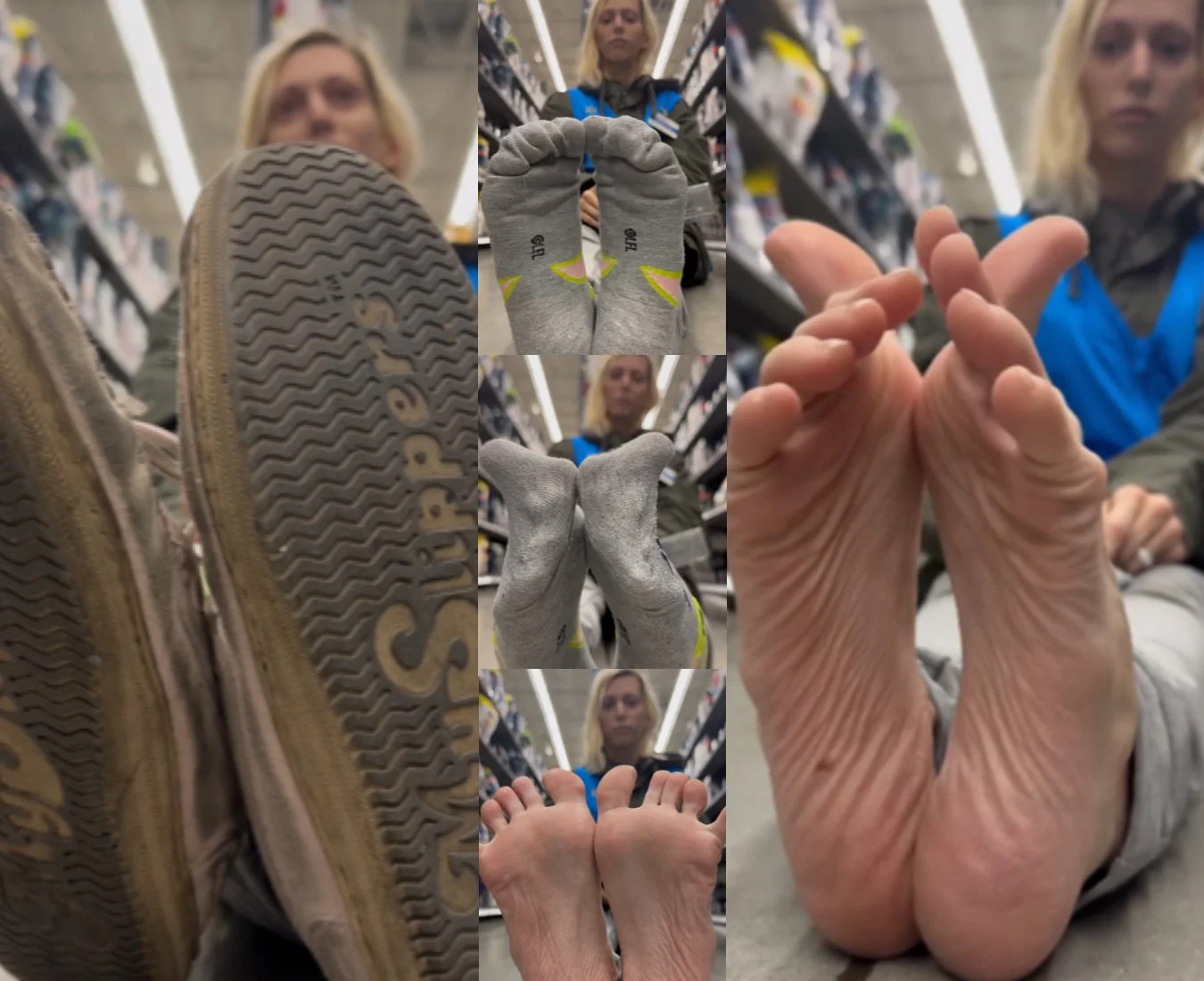 Video 204 - Public Feet Interview, "My feet are really really sweaty" Walmart Worker Reflexology