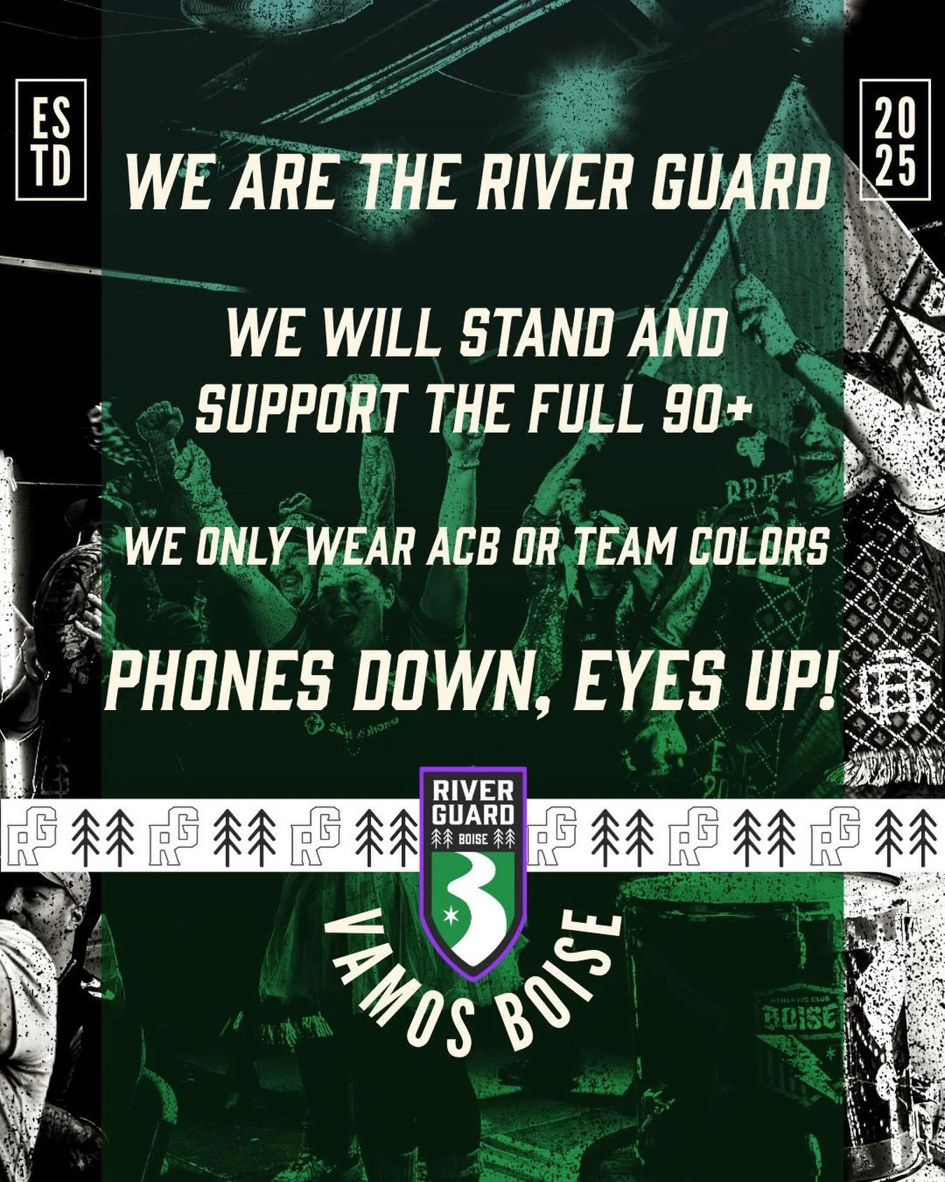 Tomorrow, we create the BEST Supporters Section in USL! 

This is not a spectators section. 
🫡Participation is expected. 
📣 Follow your capo.
🤝 Respect each other.
📱 Phones Down, Eyes Up. 
🗣️ We WILL stand, sing, and carry the energy of the club