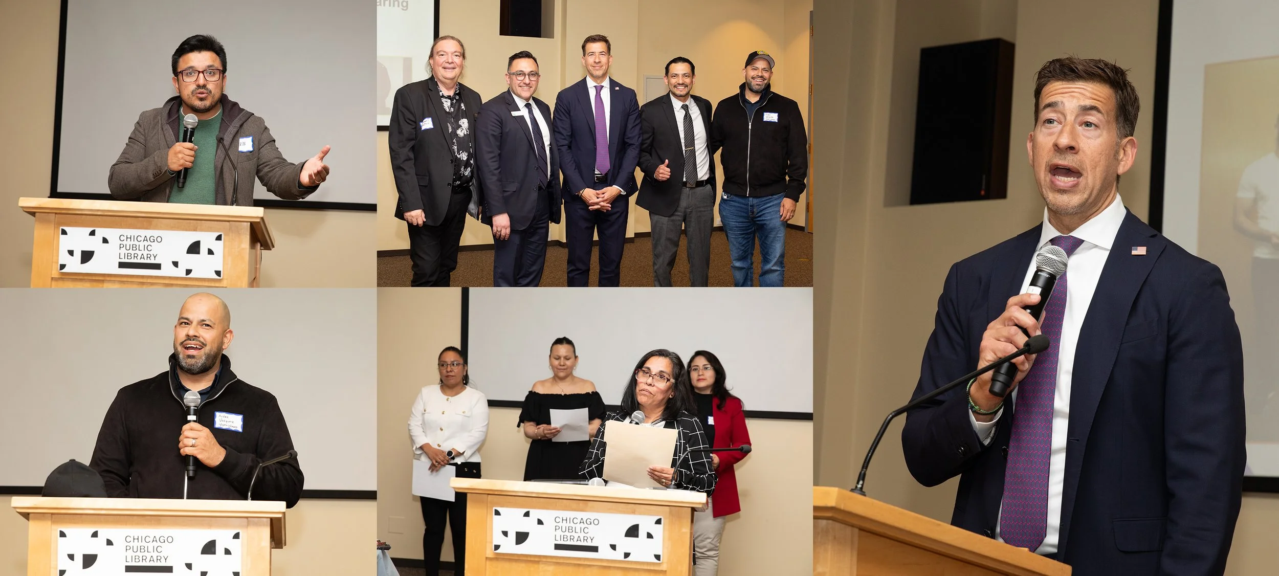 Chicago Public Library Commissioner Chris Brown, Secretary of State of Illinois Alexi Giannoulias, Alder Andre Vasquez