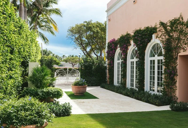 Iconic pink Colony Hotel in Palm Beach, a high-end destination for weddings, galas, and luxury events.