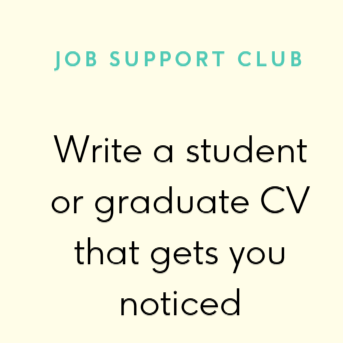 A image advertising a monthly blog written by Maria Barden, MB Careers titled 'Write a student or graduate CV that gets you noticed.' The blog shares job searching tips and support to help people find a job quickly.