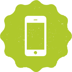 Icon of a phone is green badge