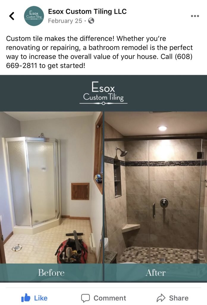 Screenshot of Facebook Ads for Esox Tiling