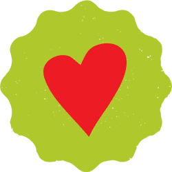 Red heart on a green background