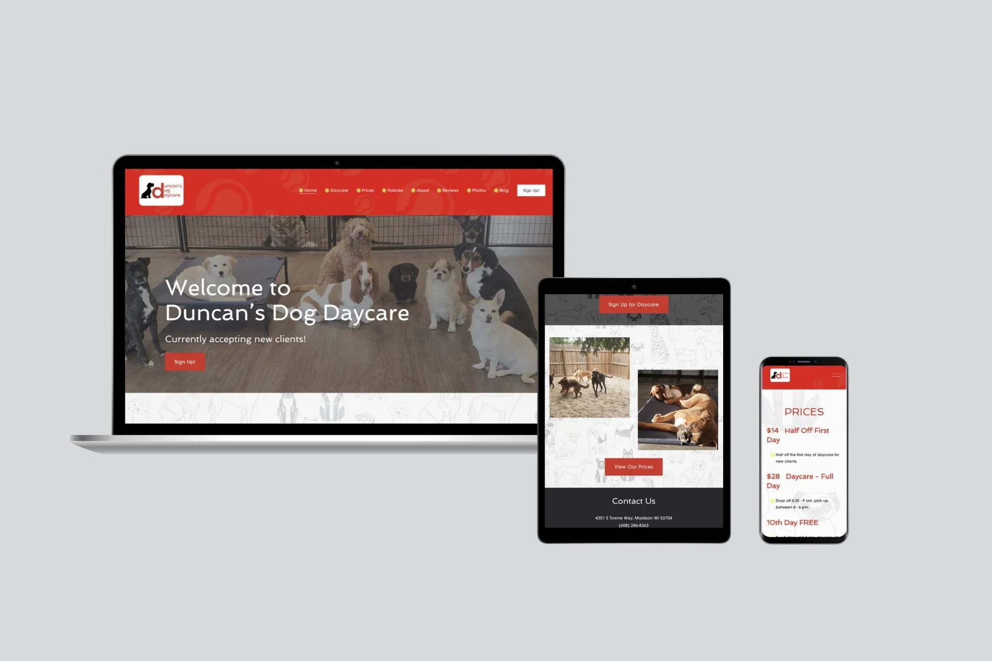 Duncans Dog Daycare website by tingalls