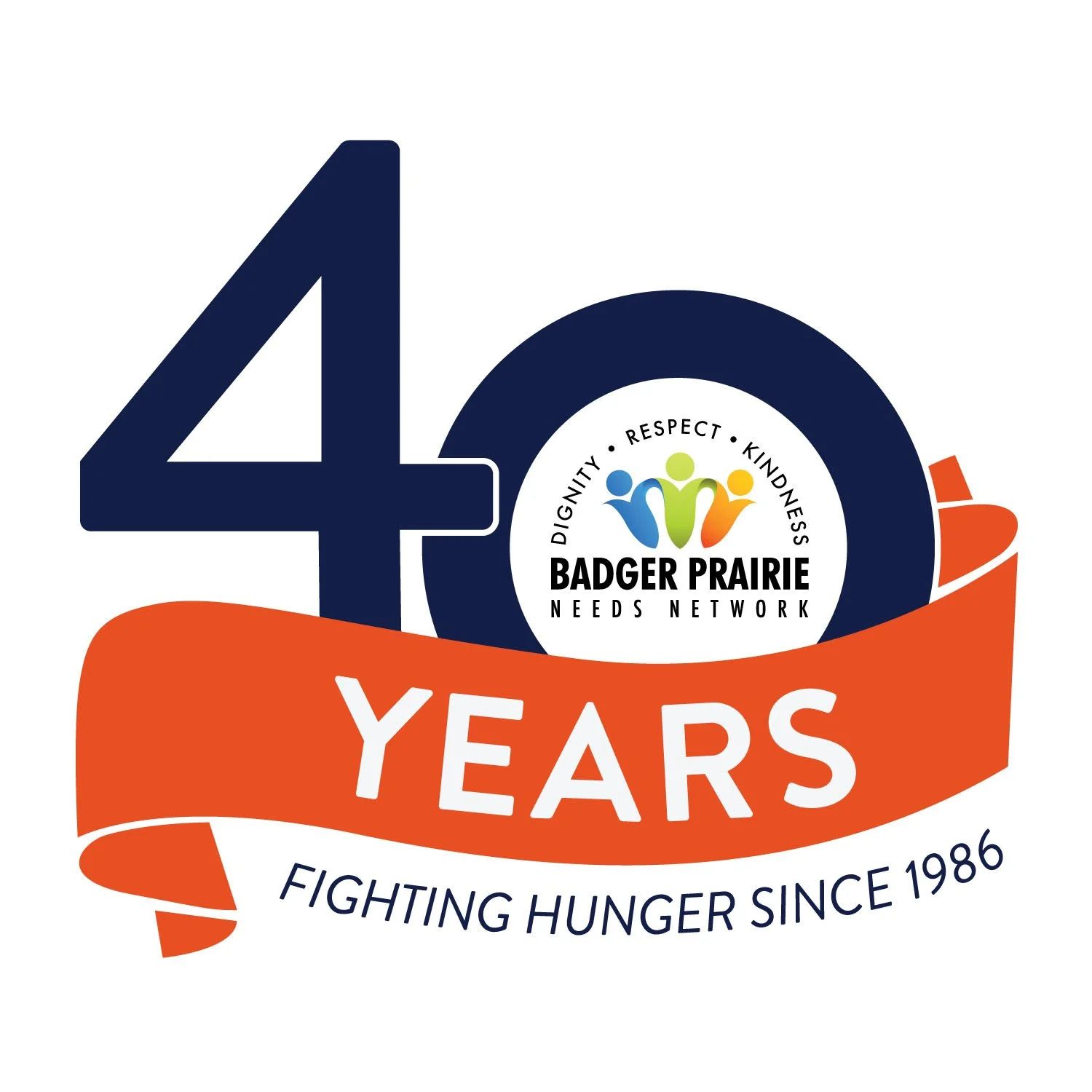 Anniversary logo for Badger Prairie Needs Network by Tingalls