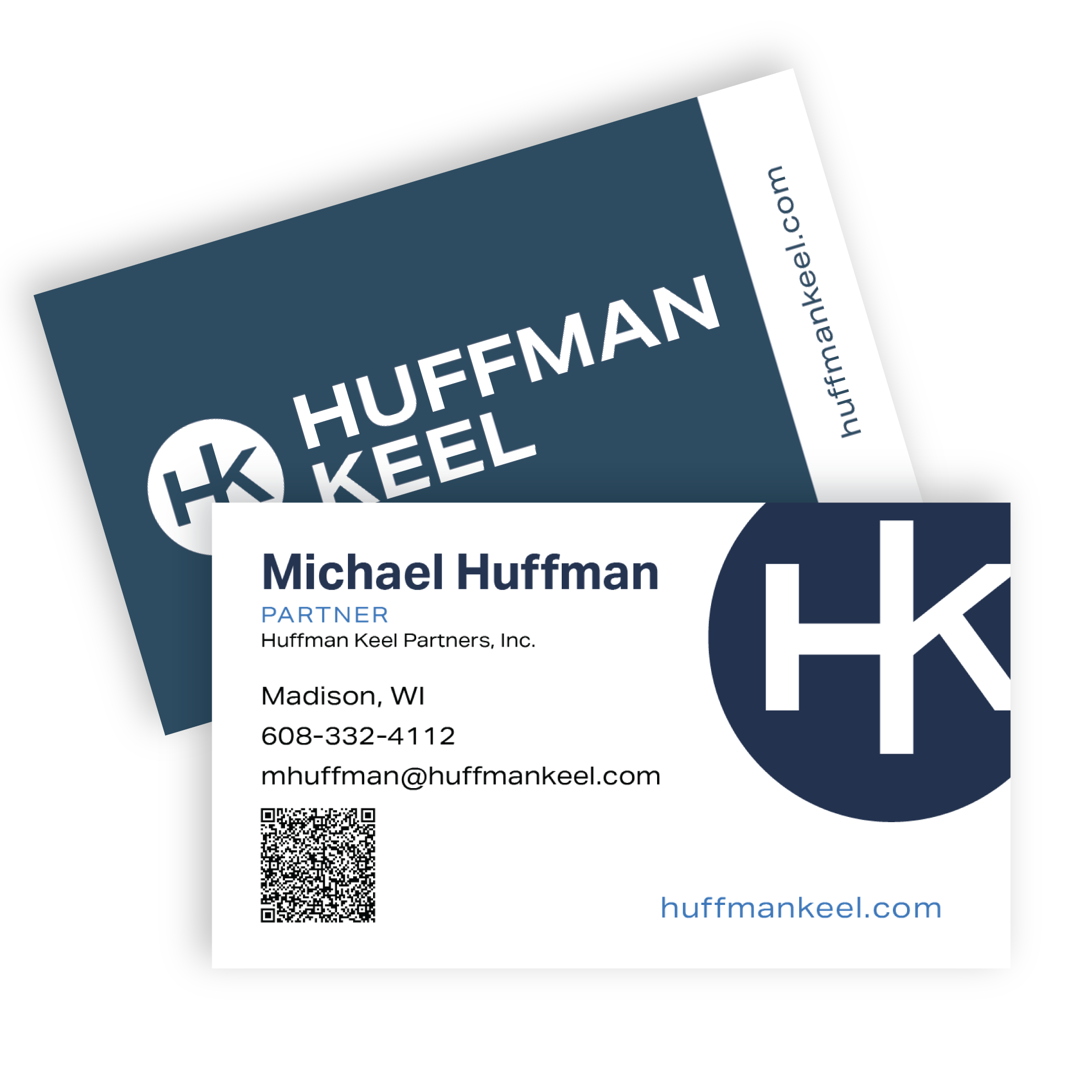Mock up of a two sided business card design by Tingalls Graphic Design