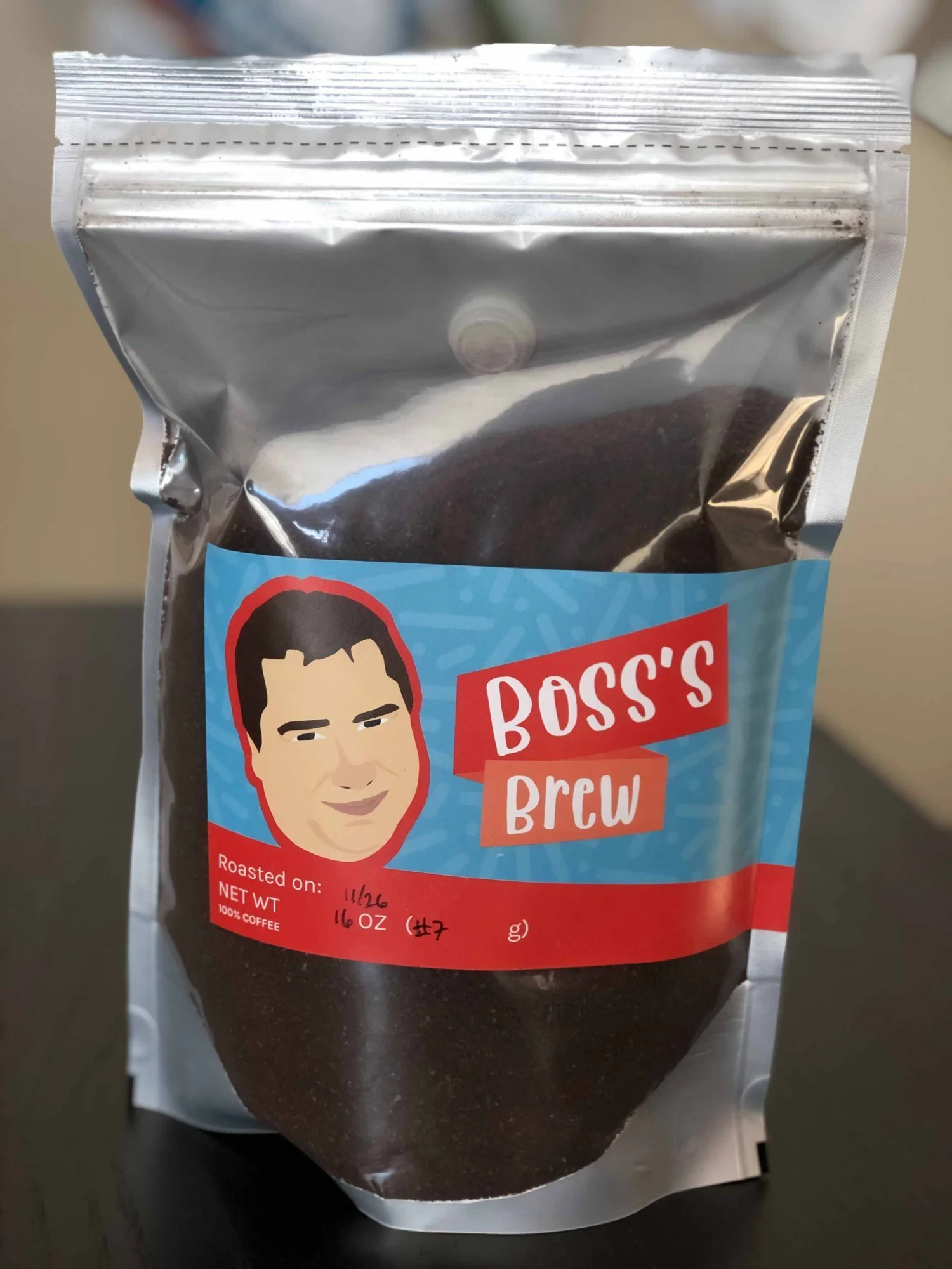 Boss's Brew Custom Coffee Label Design