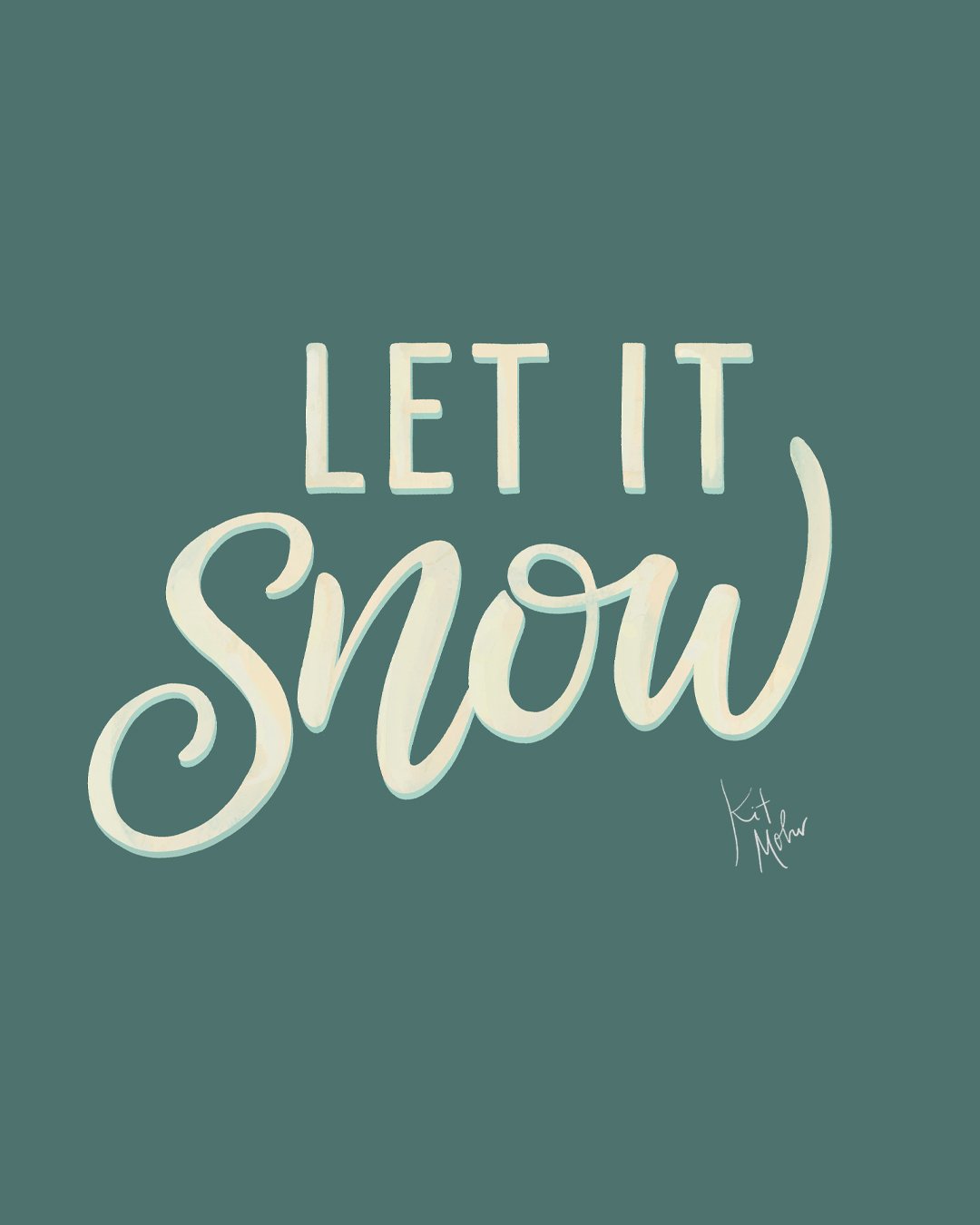typography, let it snow, holiday, Christmas, greeting cards, gifting, gift tags