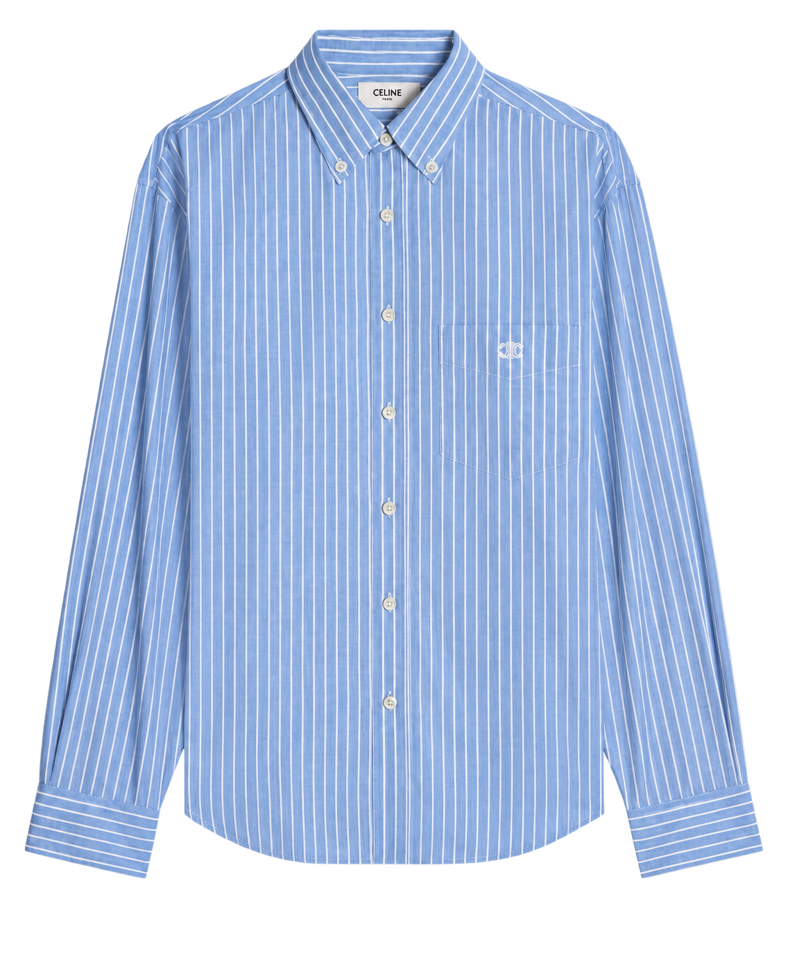 Celine blue and white striped shirt