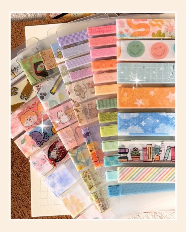 Favorite places to find cute washi! 

@peppercutstudio 
@createdbychristine 
@stickyriceco 
@brightspotdesign 
@hambsandwich_ 
@lawnfawn (if you&rsquo;re in Hawaii, you can find these at Ben Franklin!)

And you can find them in stores like @daiso_haw