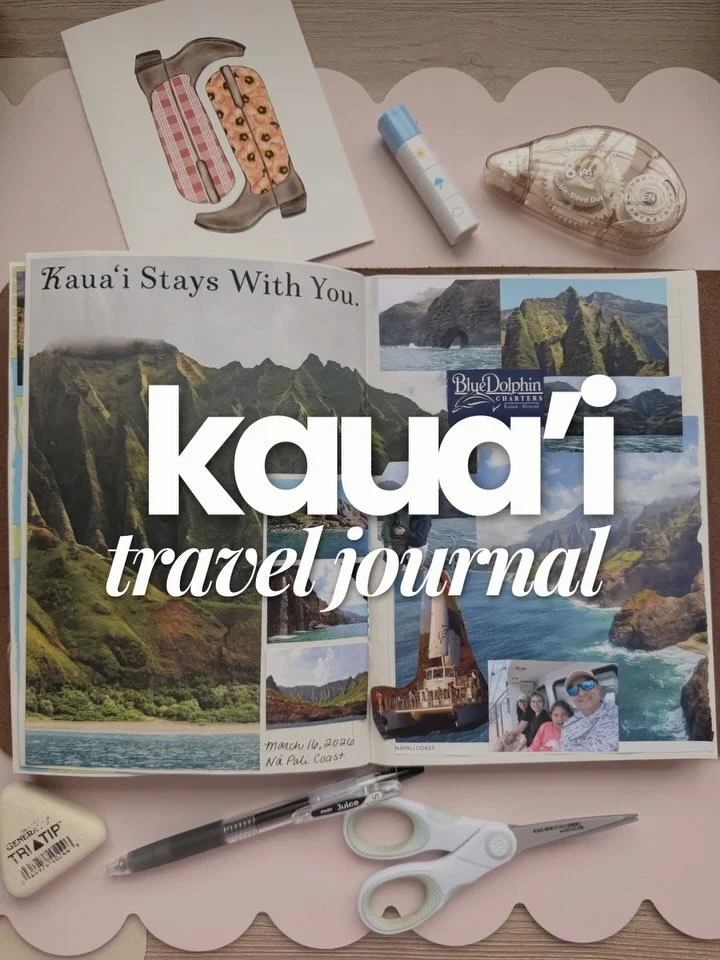 Love how this came out and wanted to share with you!

I think my travel journal is more scrapbook style than actual journaling 😬 When we move back to the mainland, I&rsquo;m going to try journaling a page a day instead of waiting until the trip is d