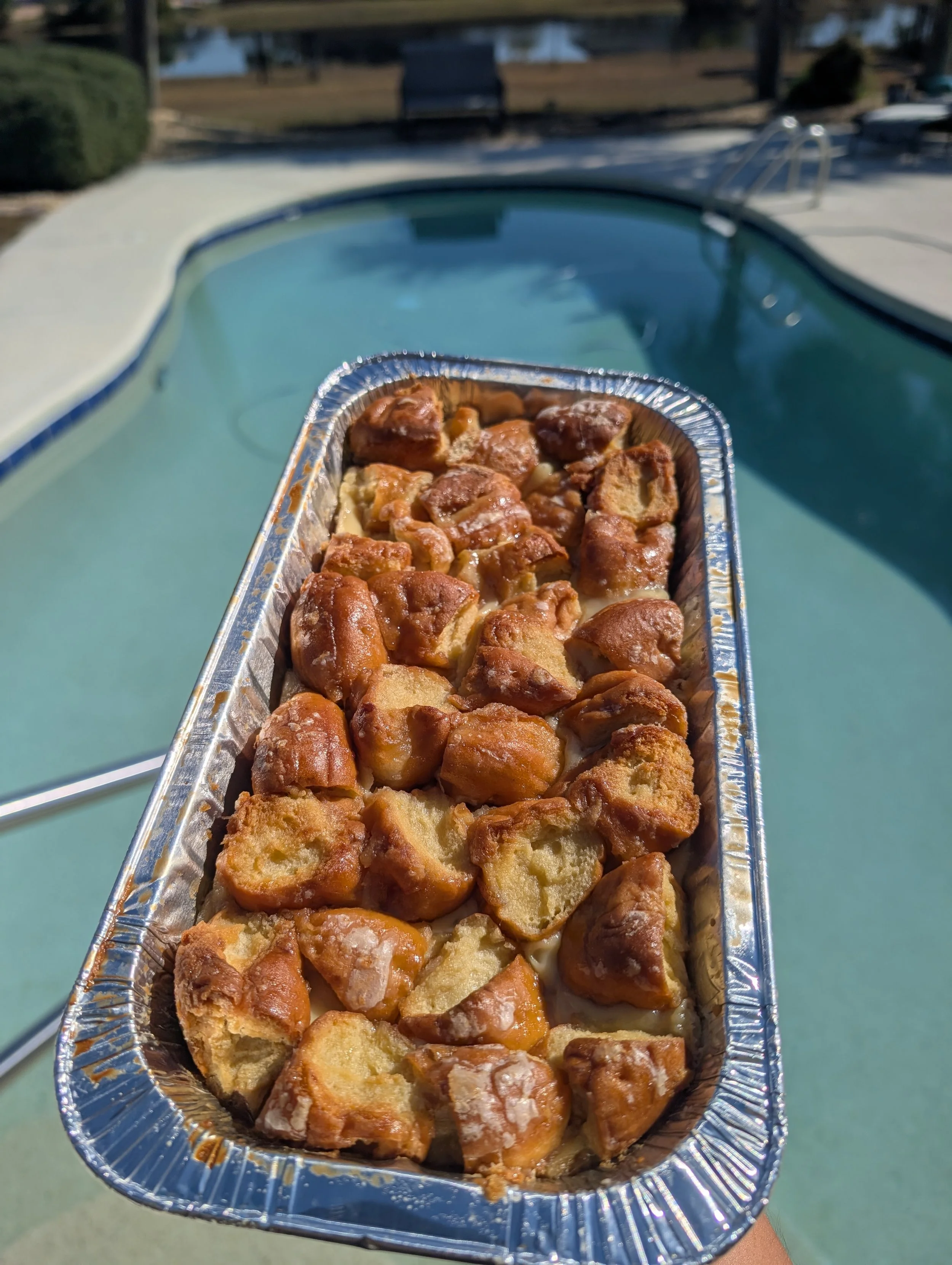 Glazed donut bread pudding in beautiful 30A, Florida.
