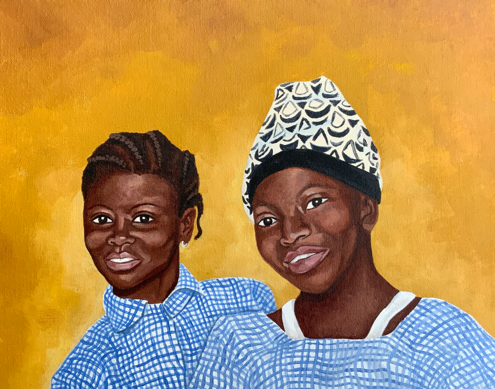 Hadja & Aicha, acrylic paint, 2020