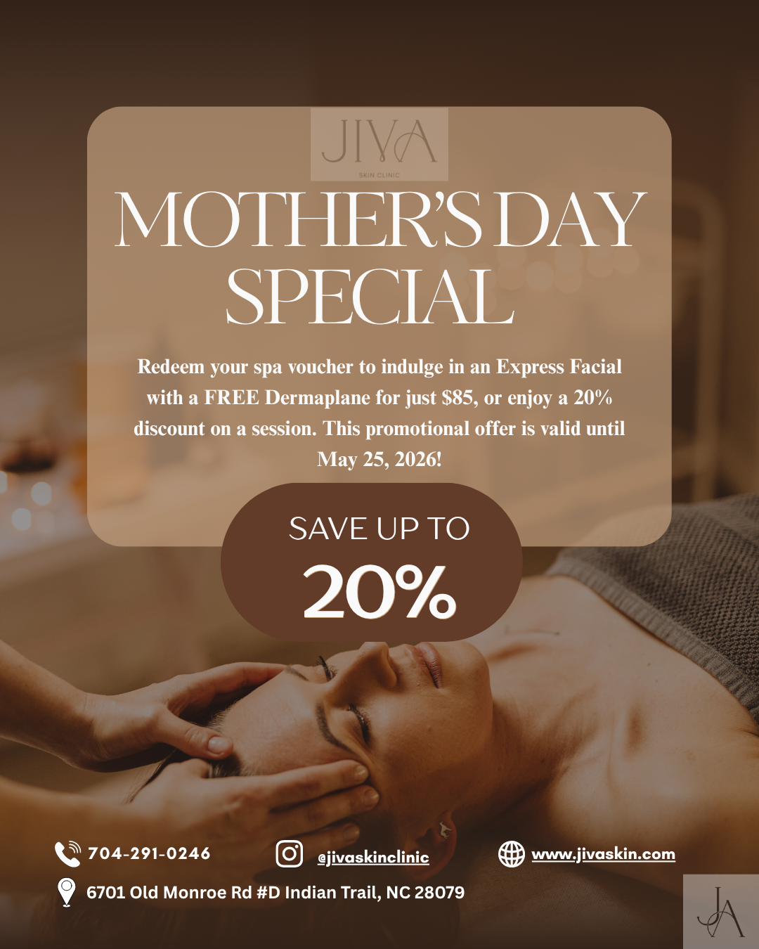 Give Mom a Glow Express Facial plus a FREE Dermaplane, or choose 20% off a service..png
