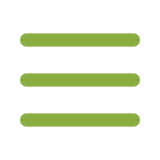 A black icon of a three-line menu with green horizontal lines representing menu items.