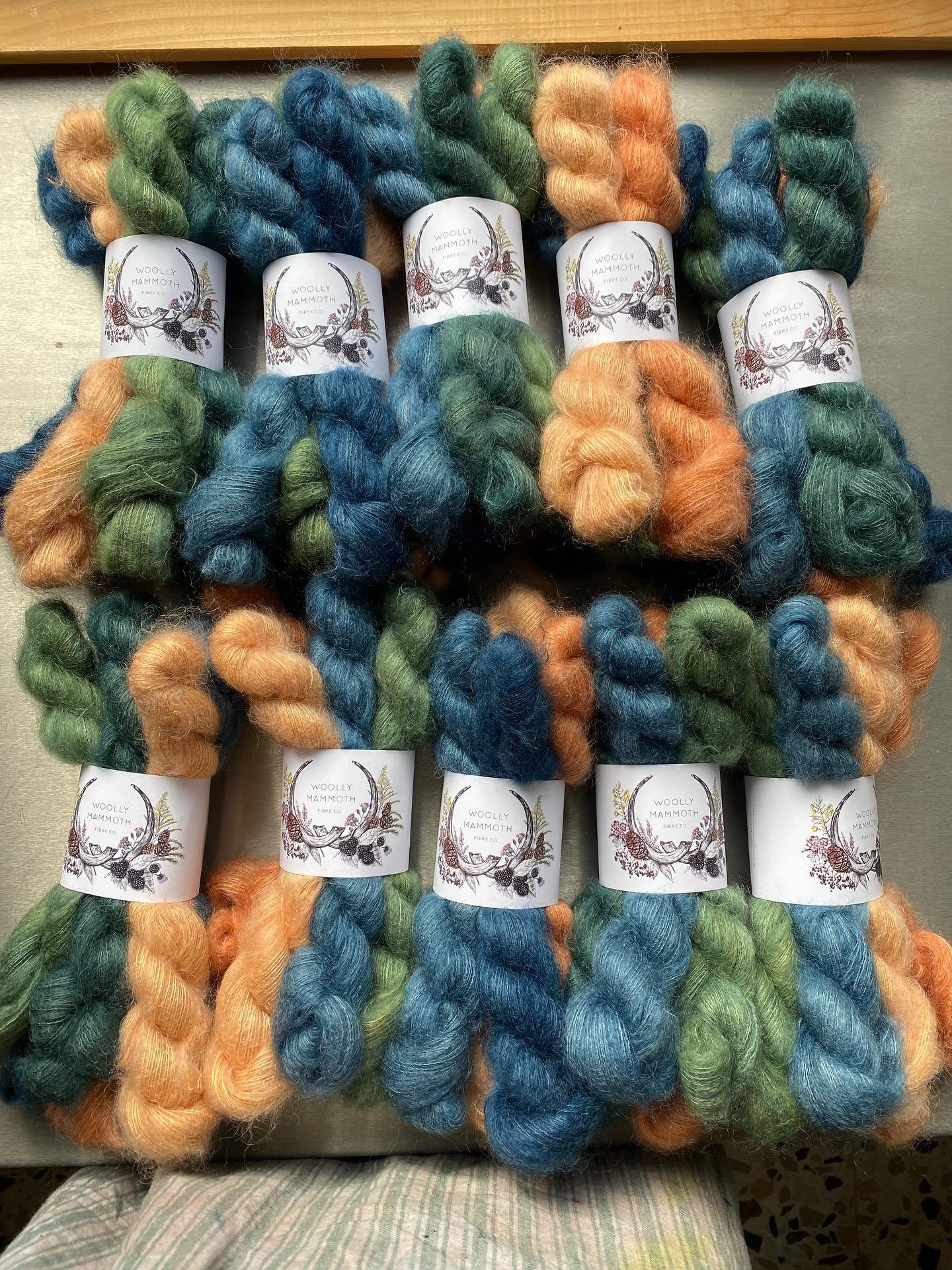 Celestial Nights Silk/ Mohair mini skein sets coming on the Festive Extravaganza Shop Update on 18th November, 8pm GMT ✨🌌🌙

There are only ten of these we sets in the whole world! Dyed with madder, weld, chamomile &amp; indigo 💙 120g/ 984m/ lacewe