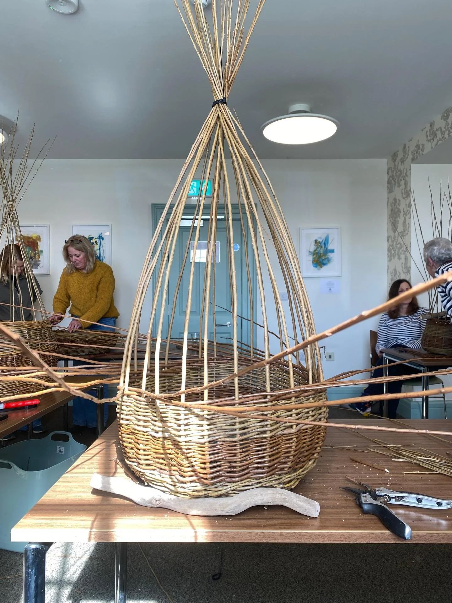 A lovely weekend with interesting people  making baskets and finding out about the Rathlin Wool Project 🐏 @louisemclean_willowartist @jeanmlong @manorhouserathlin