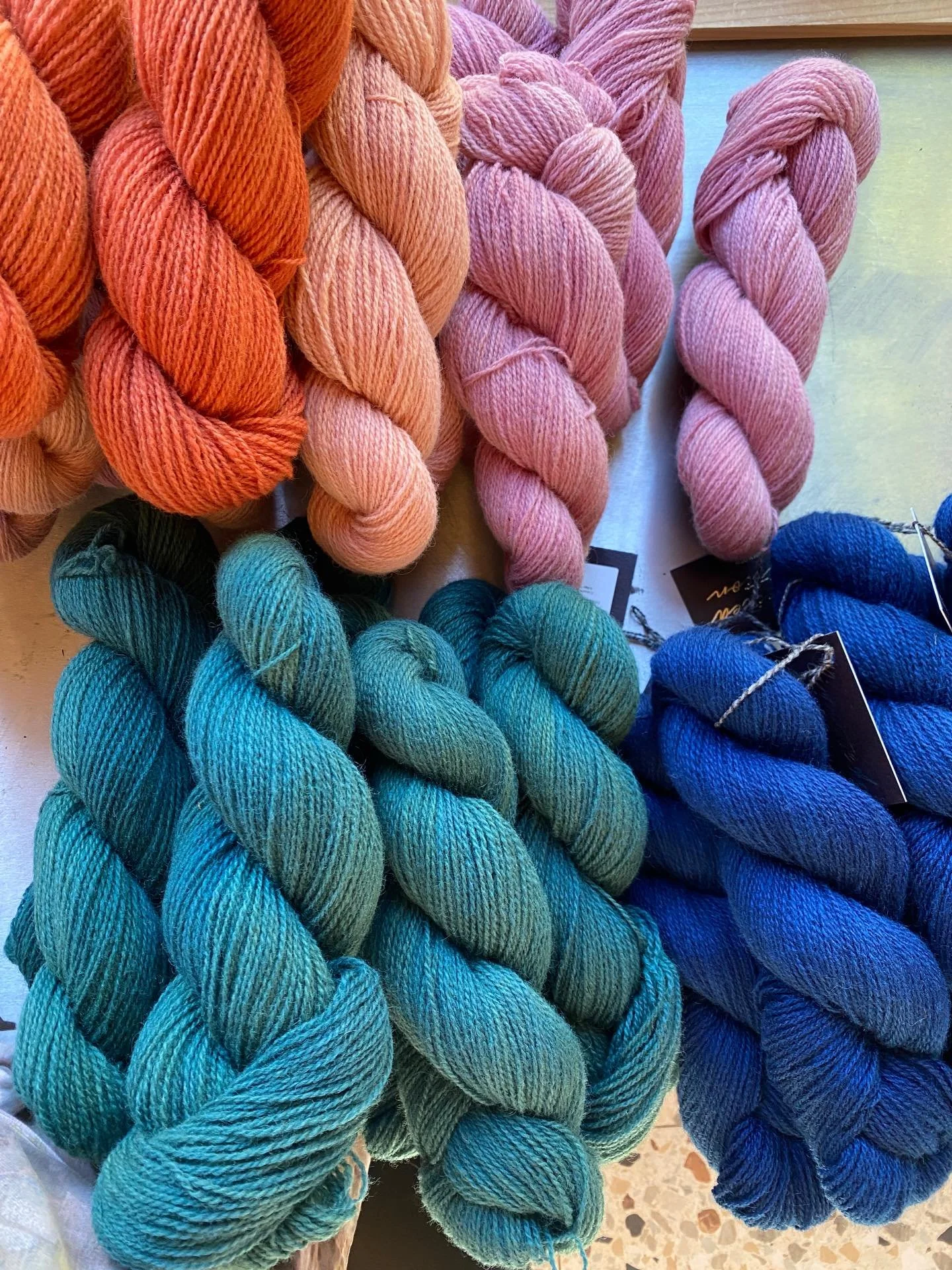 Labelling a nice mix of colours of Causeway Yarn 🧶 
Photographing @merchantshousederry / pasta and pesto on the walls with a side of @ouibakeryderry 
Soft Pastel Sky
Getting a bit Bob Ross here. It&rsquo;s all experimentation!