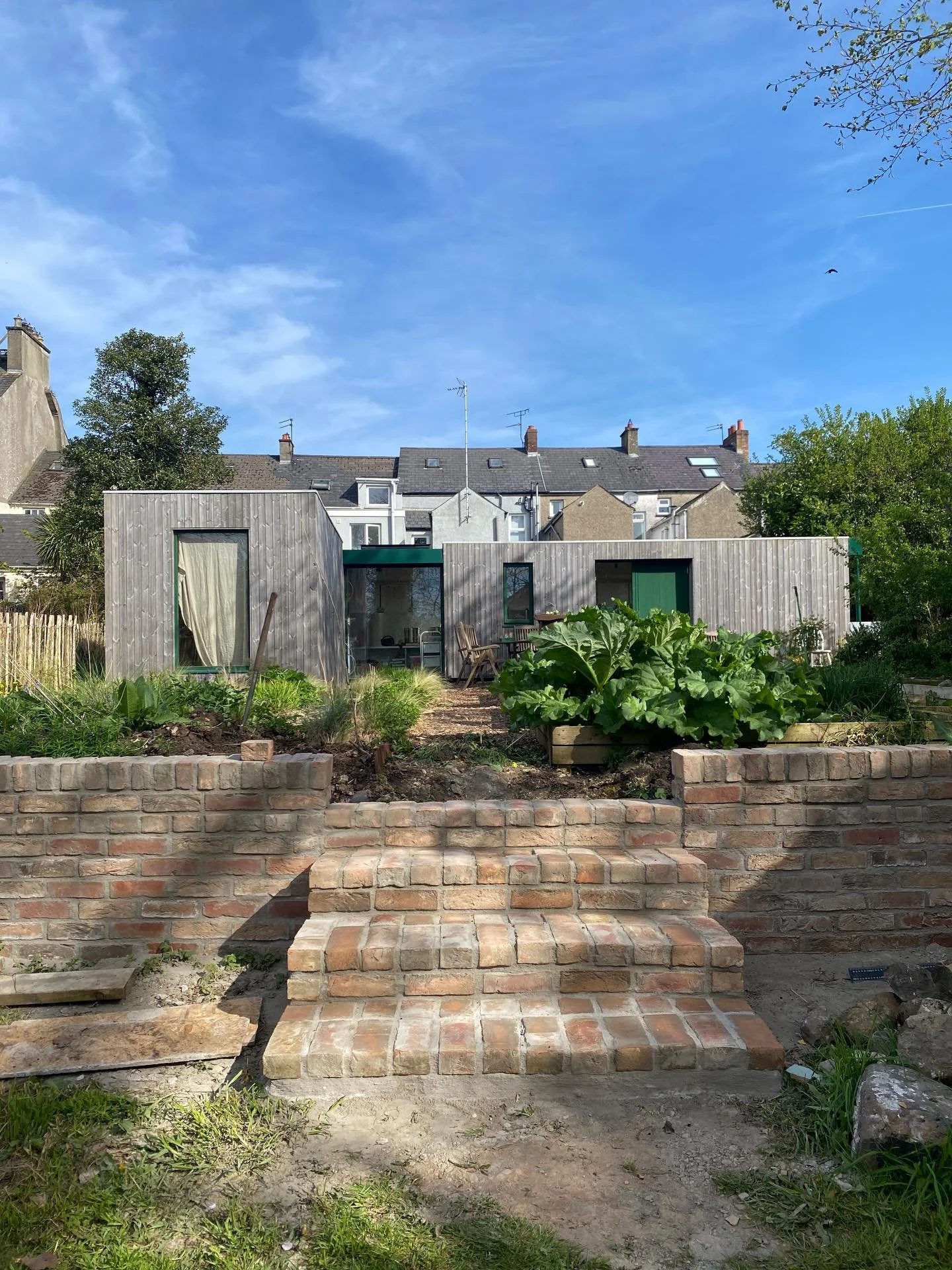 Studio on a sunny day ☀️🌞 we finally have steps! 

Someone tell me what I can do with rhubarb that isn&rsquo;t crumble or pie!!!