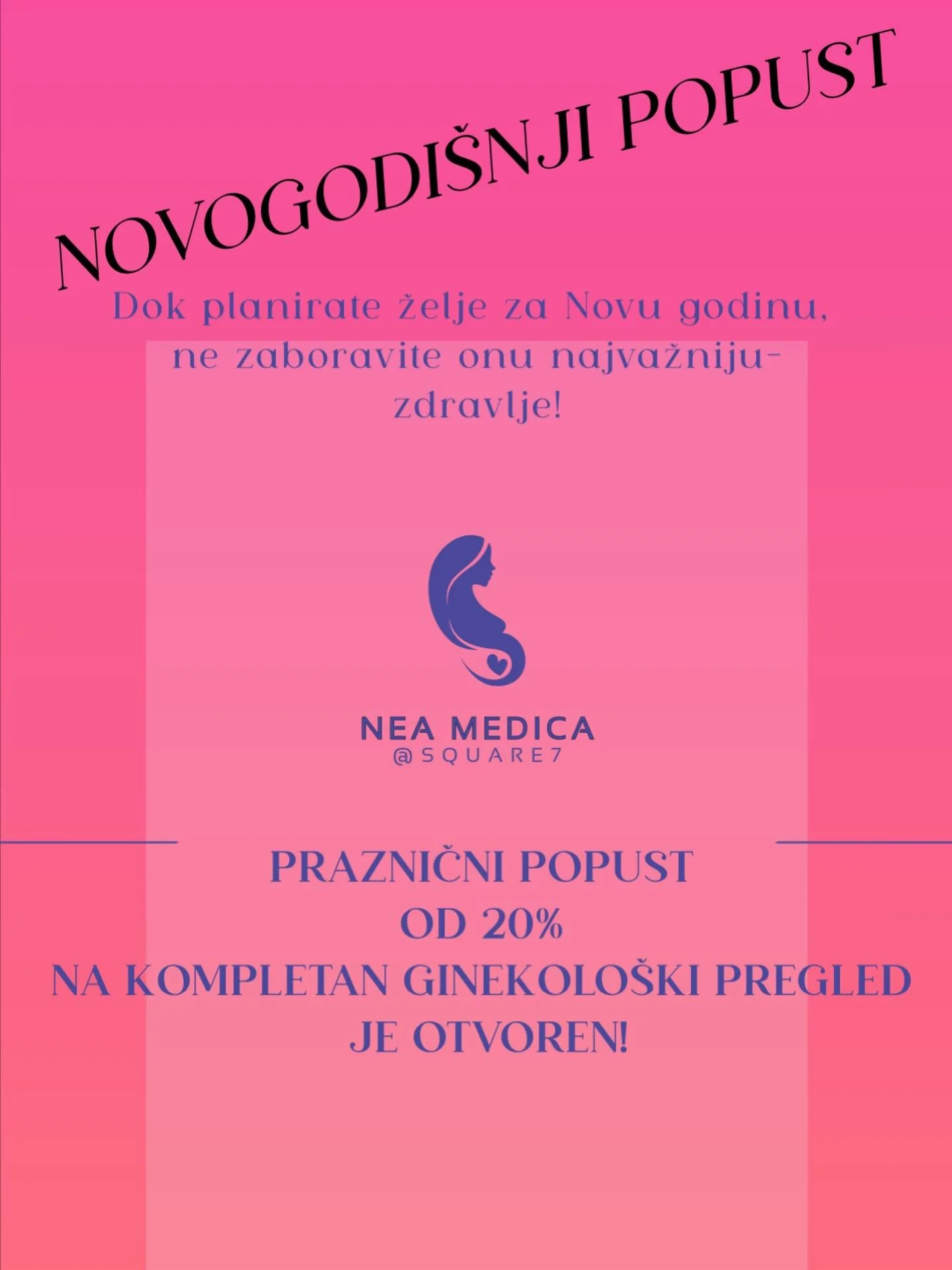 Drage dame, praznici su vreme darivanja, a najvredniji poklon koji možete sebi dati je zdravlje. Ordinacija Nea Medica vam poklanja specijalno novogodi&scaron;nje sniženje na kompletan ginekolo&scaron;ki pregled.
Umesto dosada&scaron;njih 12.000 dina