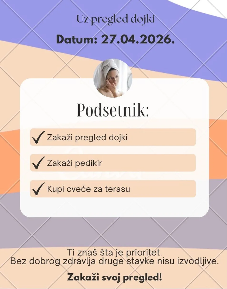 Zakaži svoj pregled dojki u toku koga će&scaron; naučiti i kako pravilno sama da se pregledas
Nea Medica 0611842897
#zdravljepresvega #pregleddojke #zena #ginekolog #ginekoloskipregled