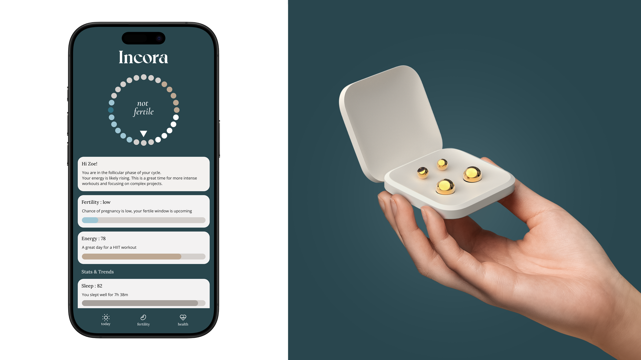 Incora App & Earrings in the case