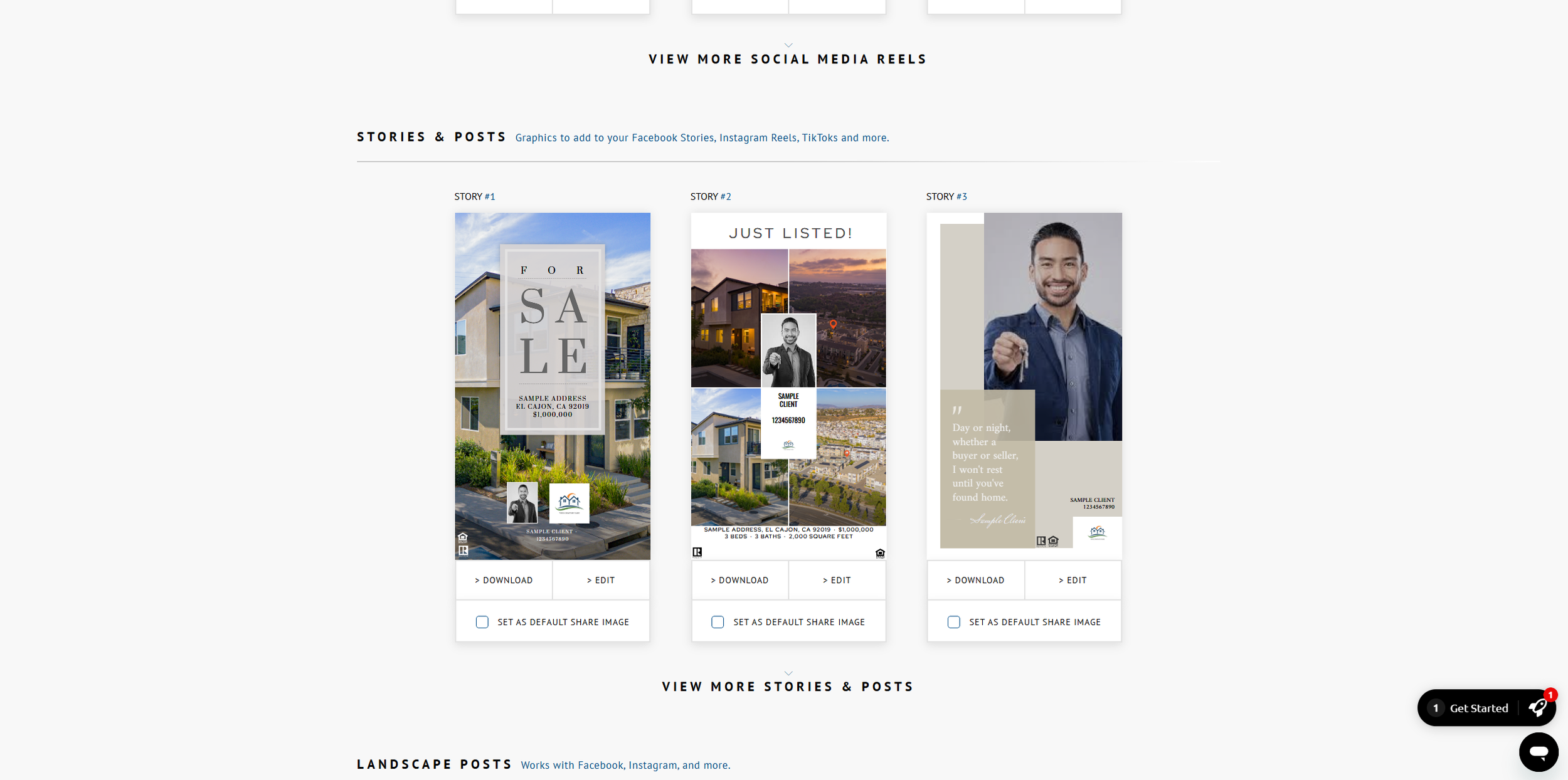 Thumbnail preview of a Social Media package offered by Sandpiper Property Media