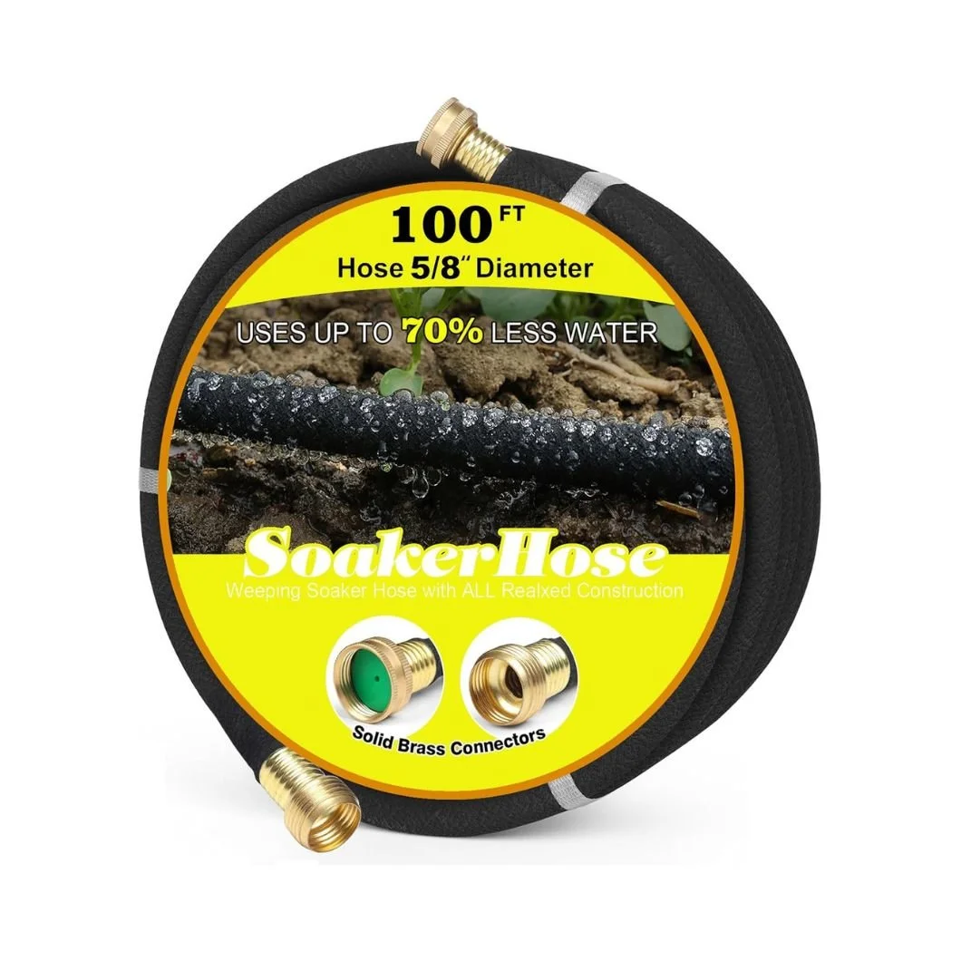 Soaker Hose 100FT 5-8in Diameter for Garden Beds