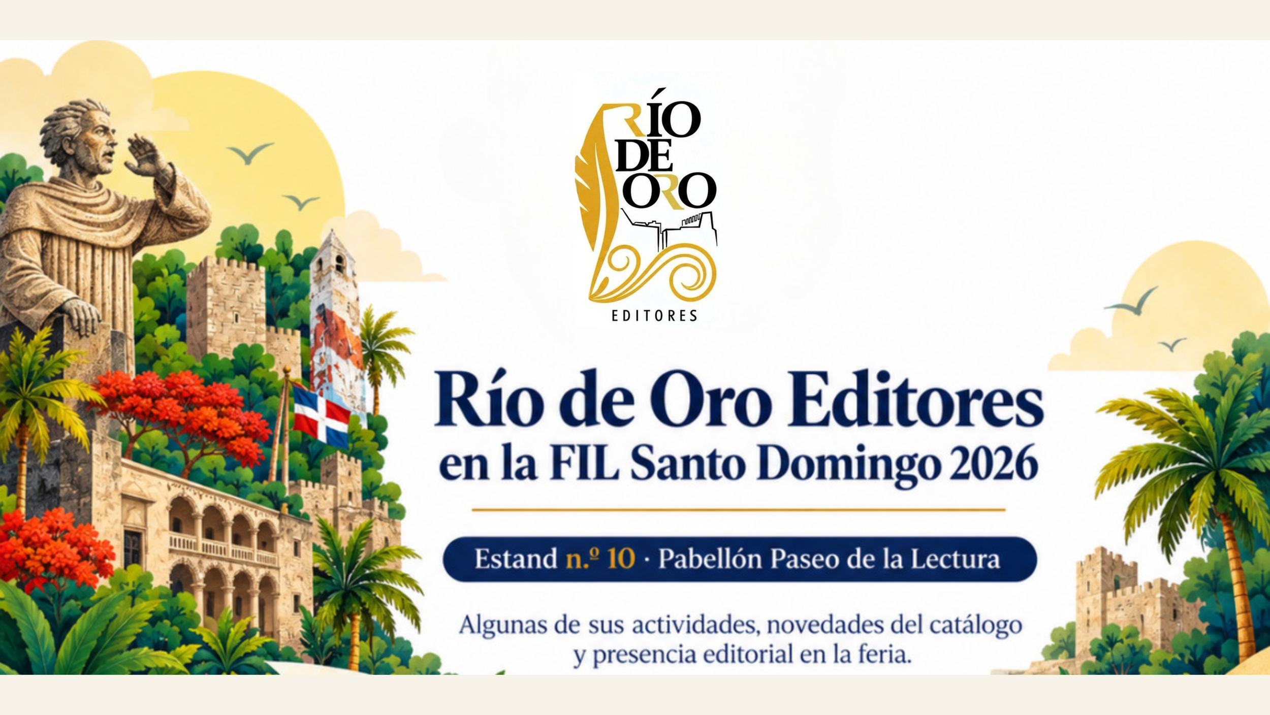 Río de Oro Editores informa sobre su estand y algunas de sus principales actividades en la FILSD 2026