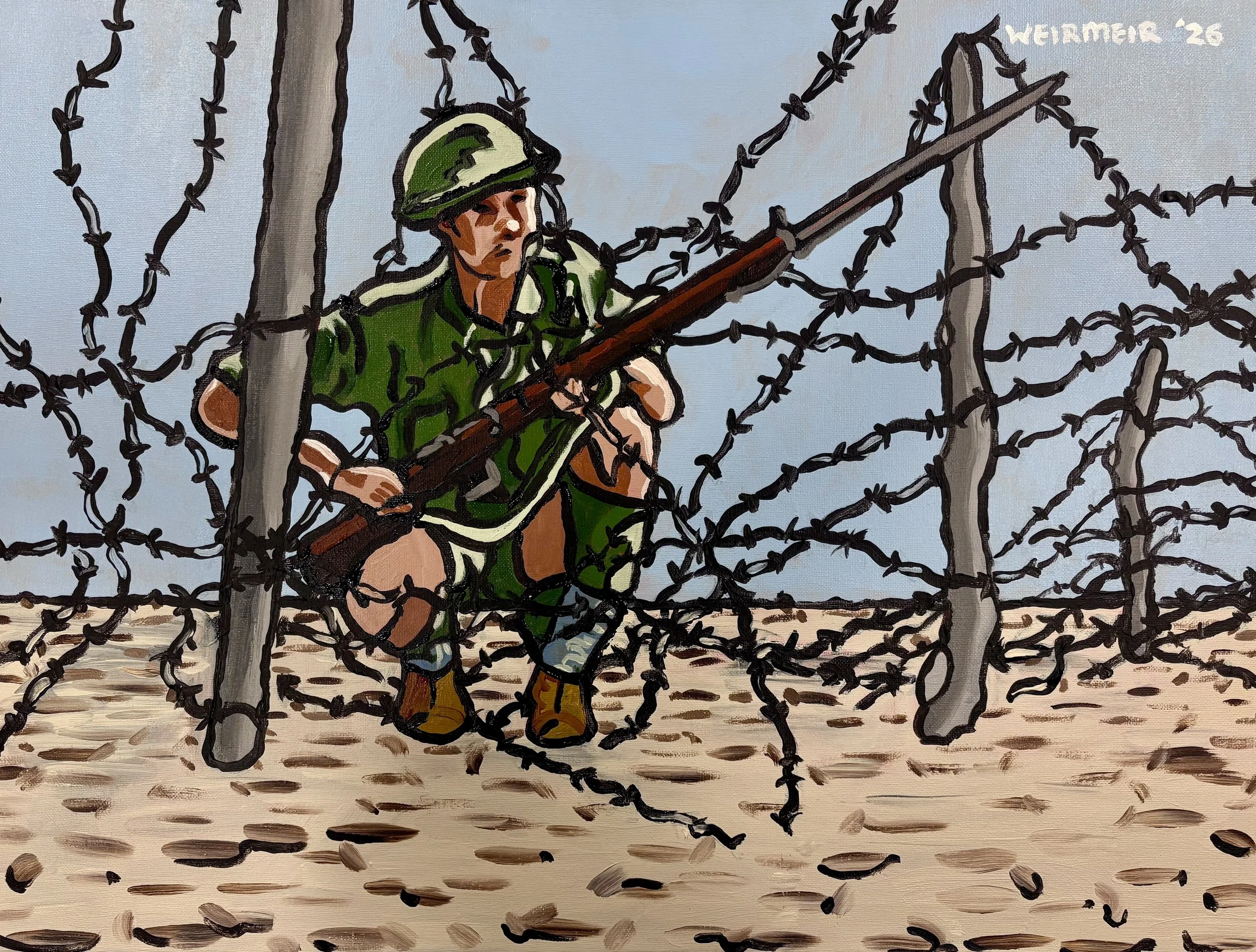 "Australian Soldier Behind Razor Wire" (Sold 🔴)