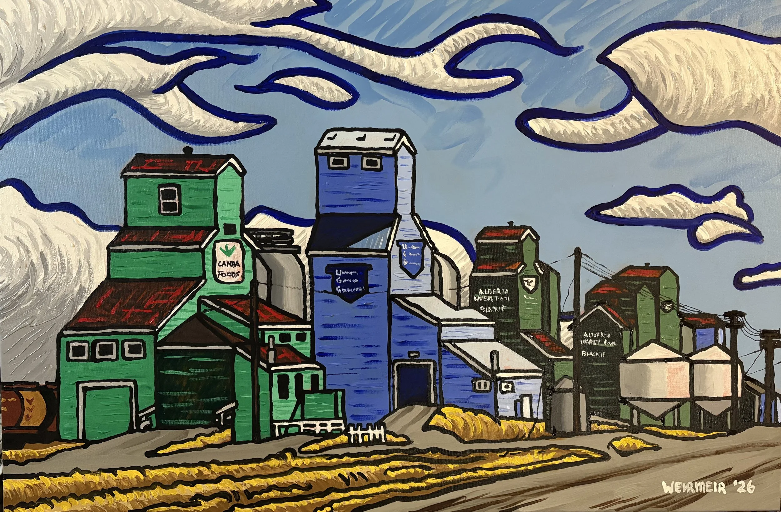 "Grain Elevators - Blackie, AB"