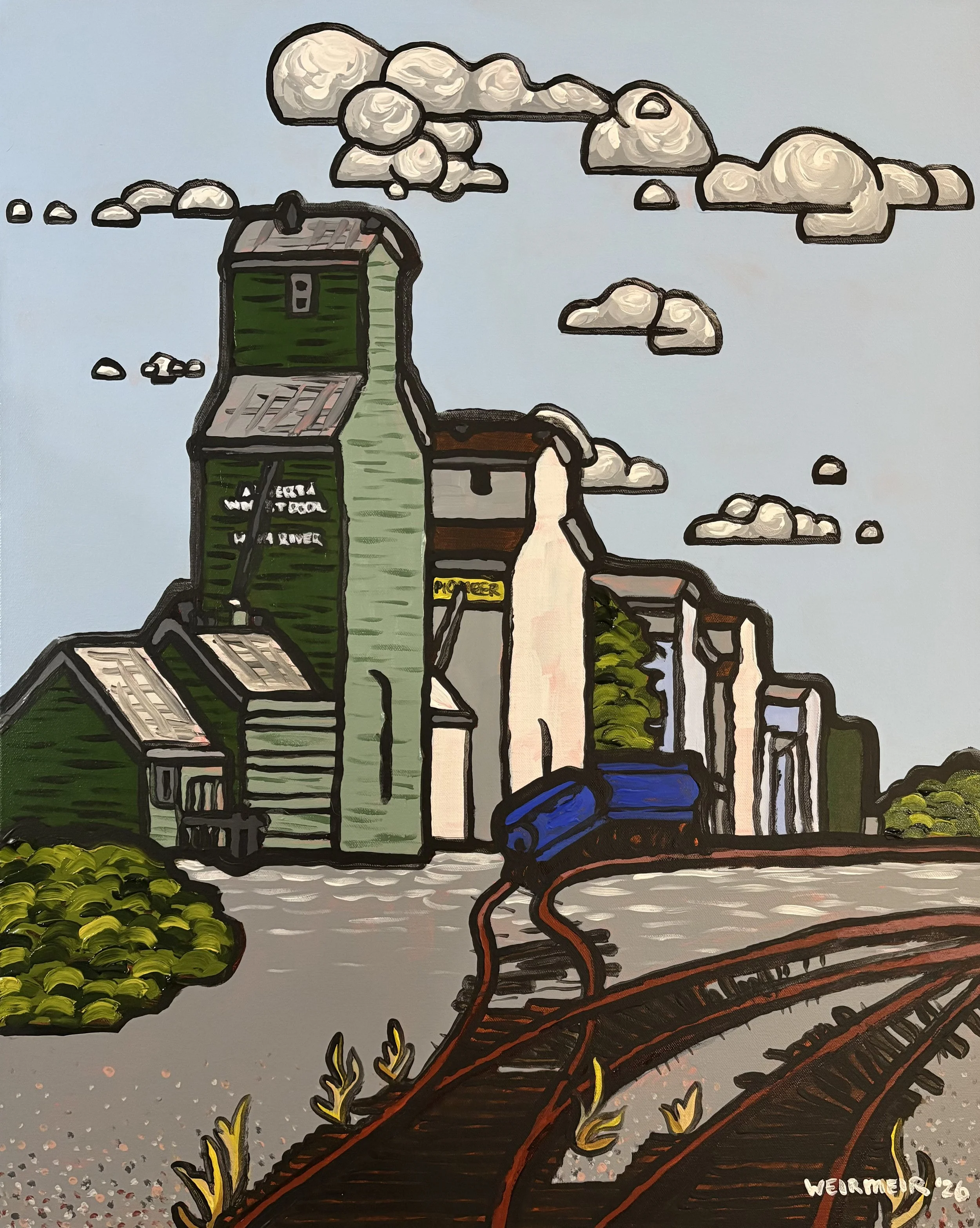 "Grain Elevators, High River, AB" (Sold 🔴)