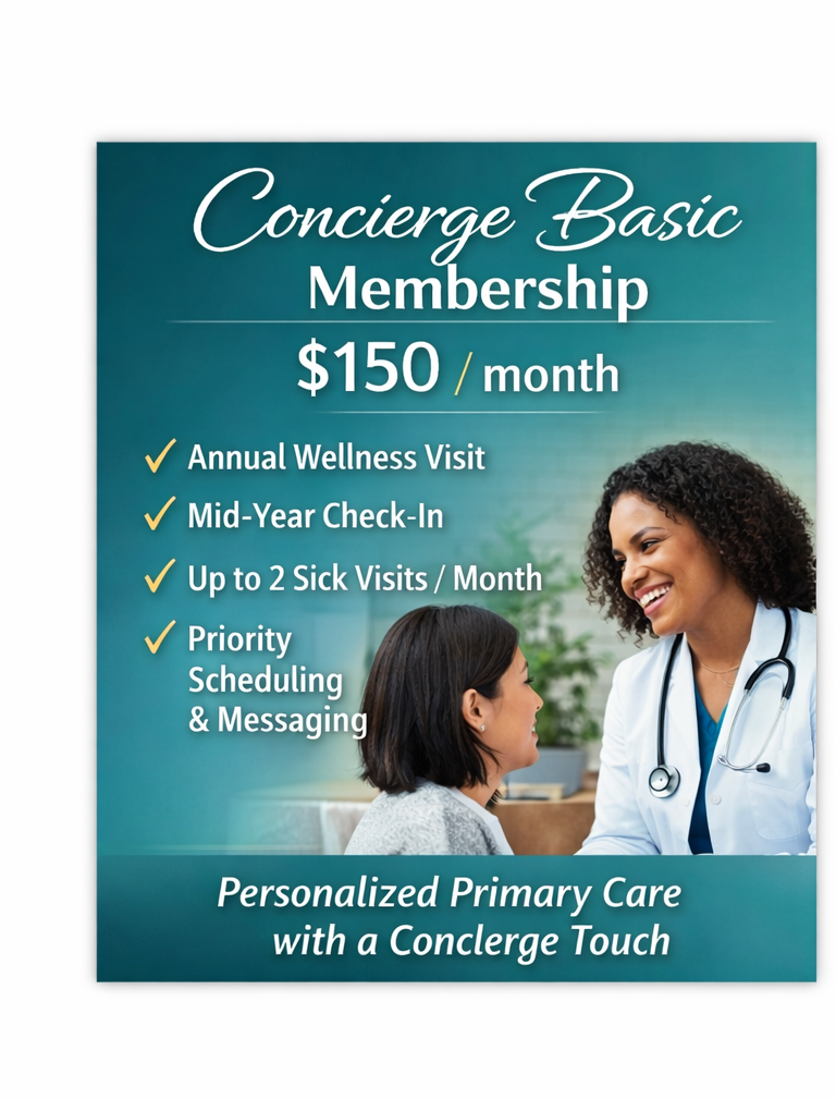 Concierge primary care membership Basic Plan