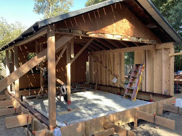 New ADU in framing. Garage was completely rebuilt for the ADU.