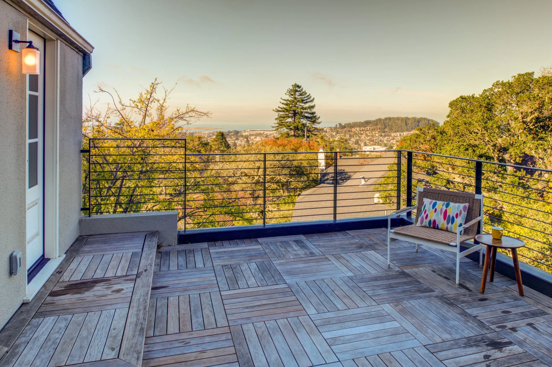 Shower with tile and glass enclosure.