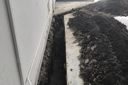 Sawcut opening for new plumbing at BIBO Salon