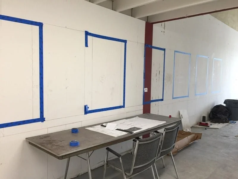 Mirror mockup in styling area at BIBO Salon