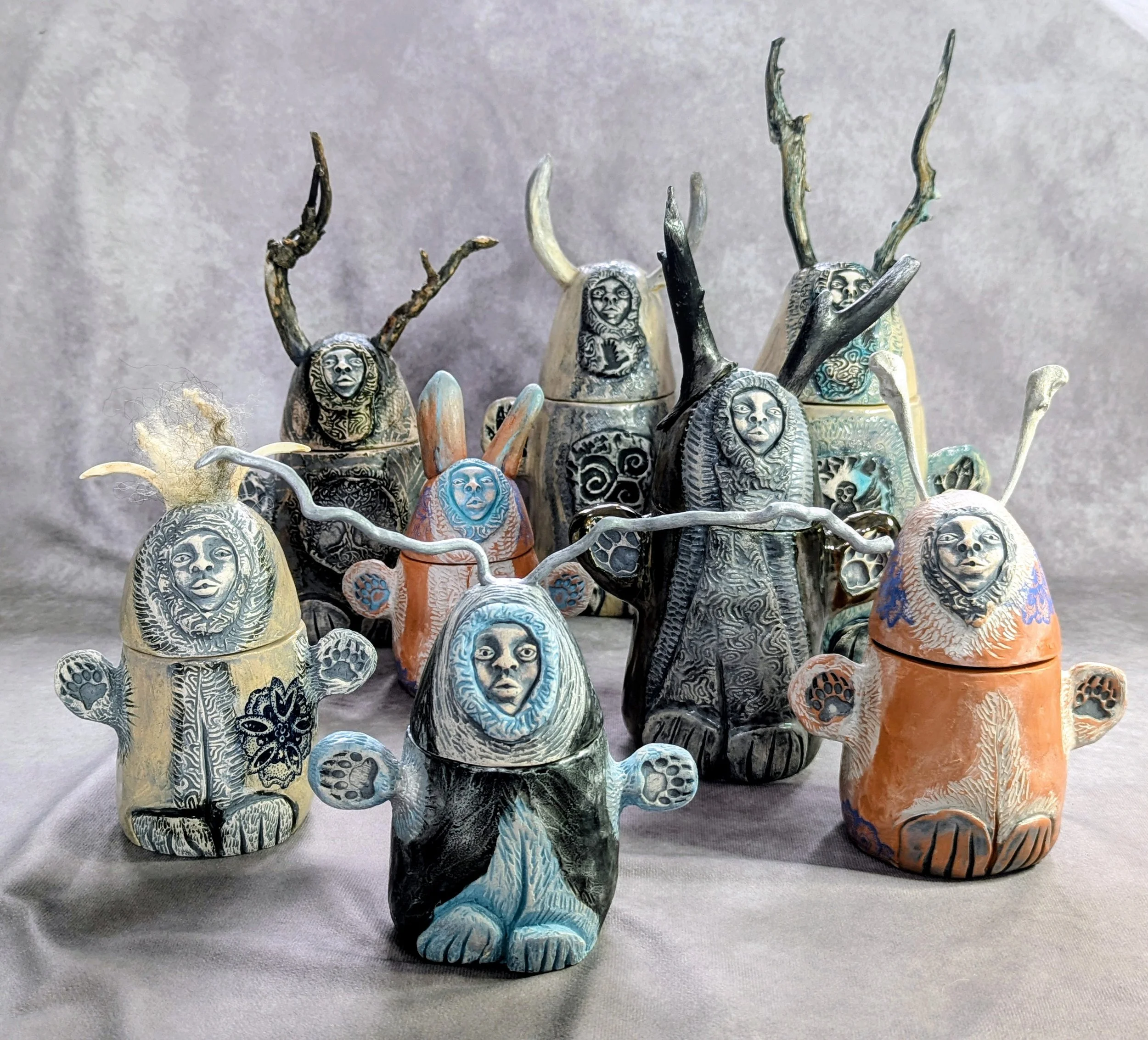 Melanie+Earle+-+Spirit+Jars,+ceramic,wood,bone.jpg
