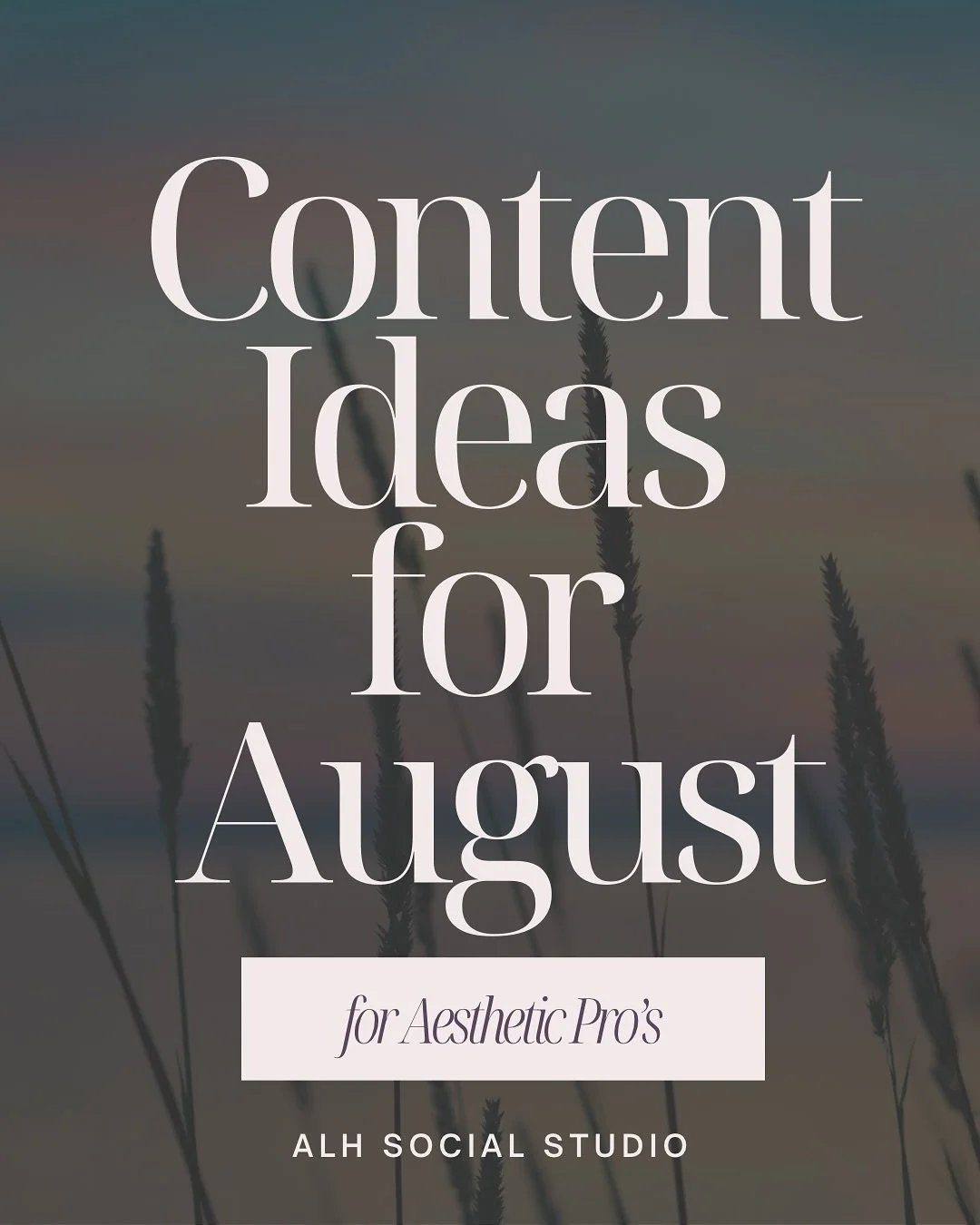 ✨ 𝗔𝗲𝘀𝘁𝗵𝗲𝘁𝗶𝗰 𝗣𝗿𝗼𝘃𝗶𝗱𝗲𝗿𝘀: stuck on what to post? 
Your 𝗔𝗨𝗚𝗨𝗦𝗧 content cheat sheet is here, and it&rsquo;s packed with ideas that turn scrolls into bookings.

Whether you&rsquo;re a solo aesthetician, injector, or aesthetic practi