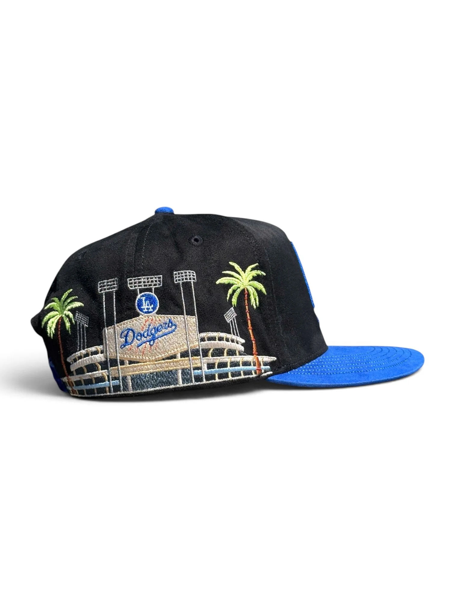 LA Stadium Suede Snapback Hat (Black & Blue)