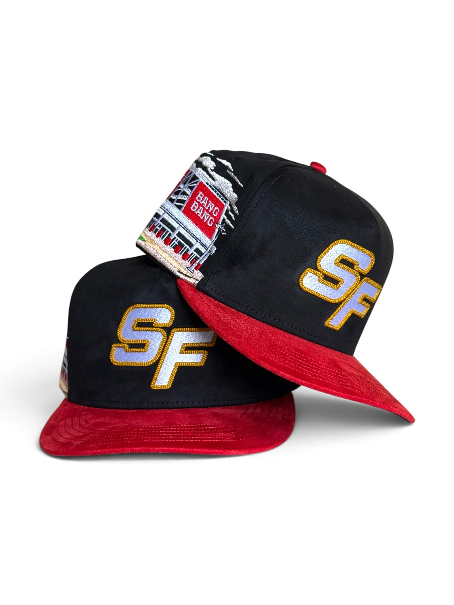 SF GAME DAY PT 2  SUEDE  SNAPBACK (BLACK & RED)