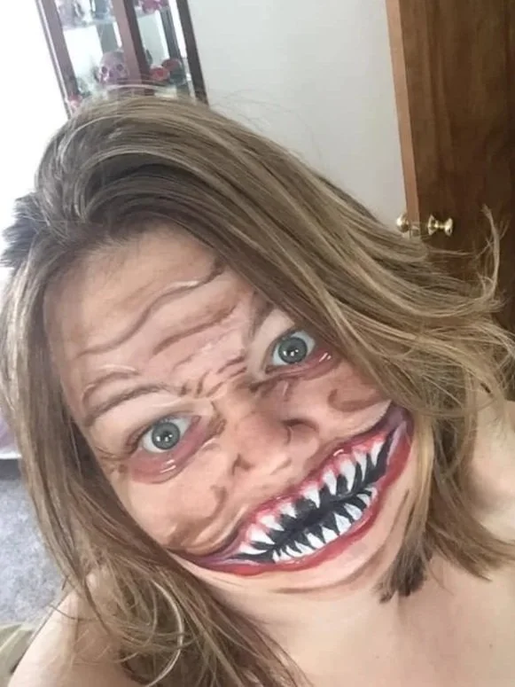 Painted myself following a class I took from International School of Face Painting.