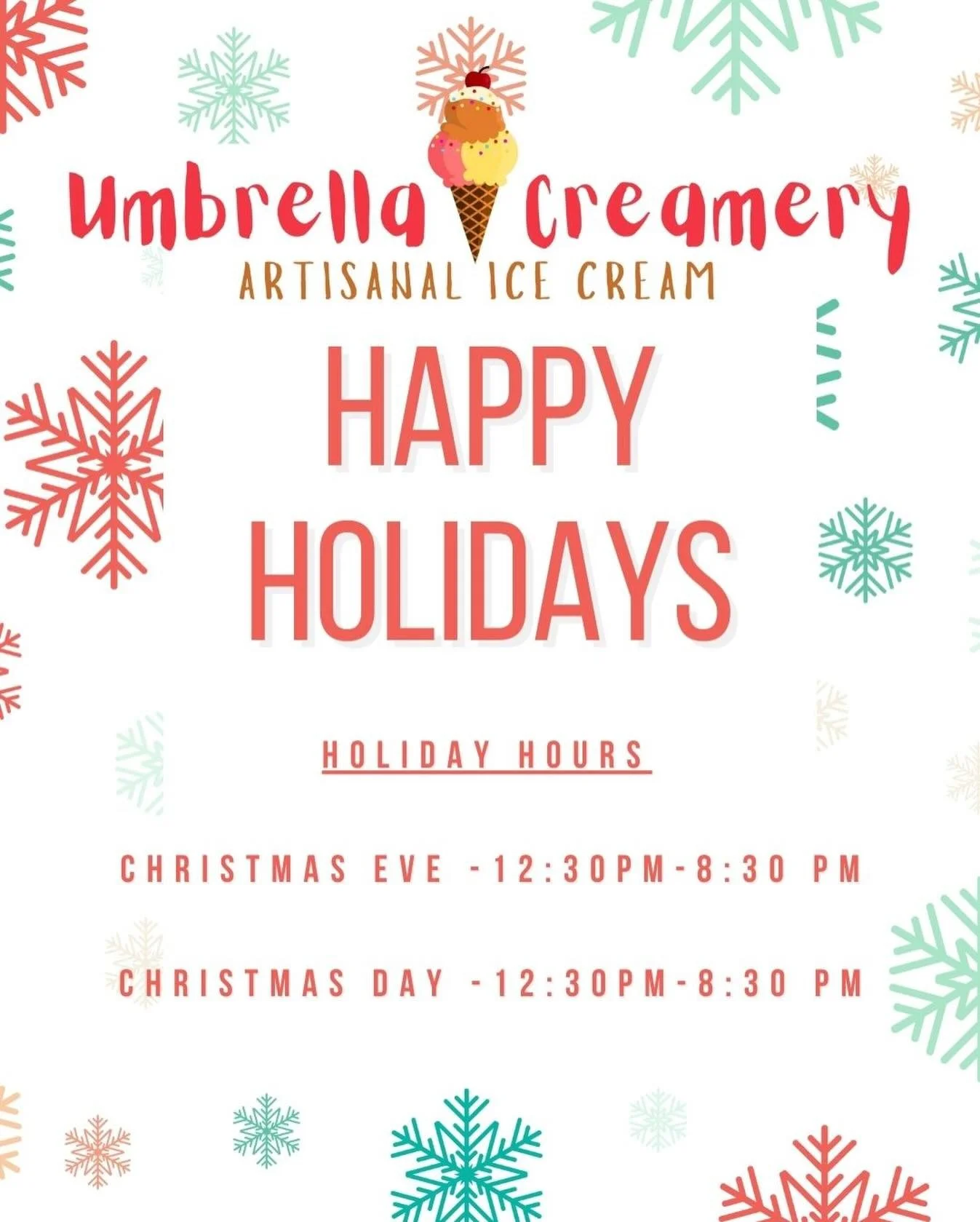 Merry Christmas!! Reminder, we are open until 8:30 PM today on Christmas Day.