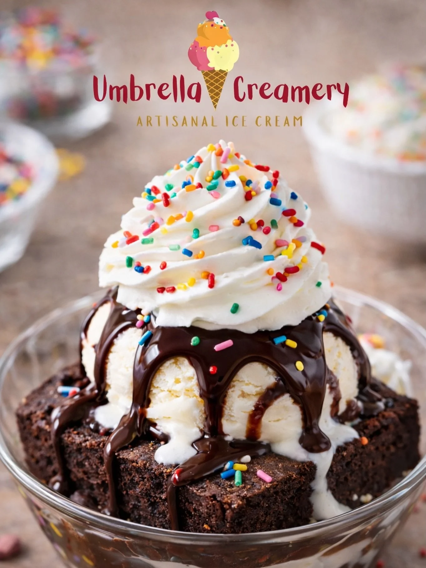 Umbrella Brownie Sundae!
Brownie. Ice cream. Chocolate Sauce. Hot fudge. Whipped perfection.
Some cravings deserve to be celebrated. 🍨🍫✨