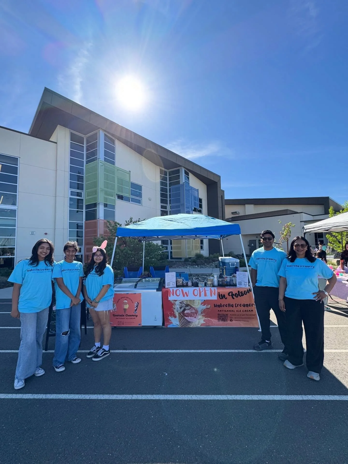 Team Umbrella Creamery at the Easter Egg Hunt event in Mangini Park, Folsom.