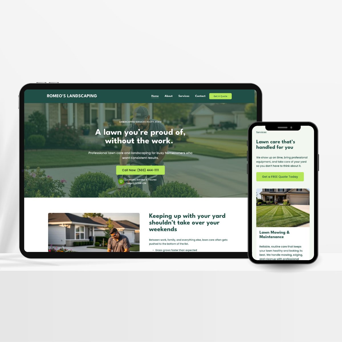 Romeo - 1 Page Landscaping Squarespace Template