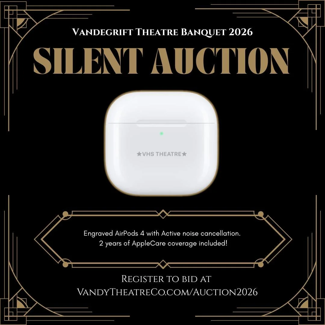 The Vandegrift Theatre Banquet Silent Auction is LIVE, and here's the part nobody tells you: you don't have to attend the banquet to bid. 🎭

Swipe to see what's up for grabs in Post 1 of 2 &mdash; including engraved AirPods 4 with active noise cance