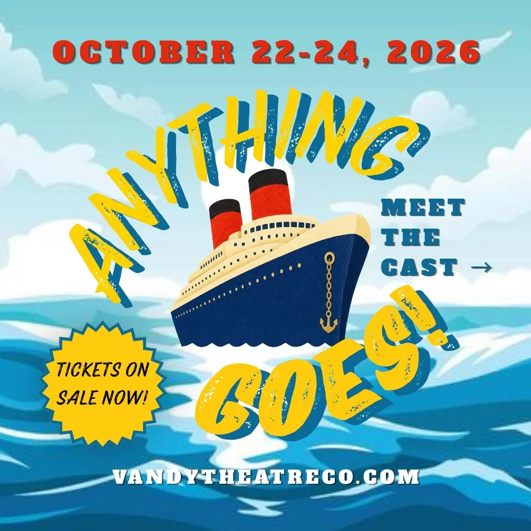 All aboard! 🚢 Meet the cast of ANYTHING GOES!

Nightclub singers, stowaways, a lovesick heir, a runaway debutante, and Public Enemy #13 &mdash; all on one ship. What could possibly go wrong? 😏

🎤 Avery White as Reno Sweeney
💼 Caspian Robinson as 