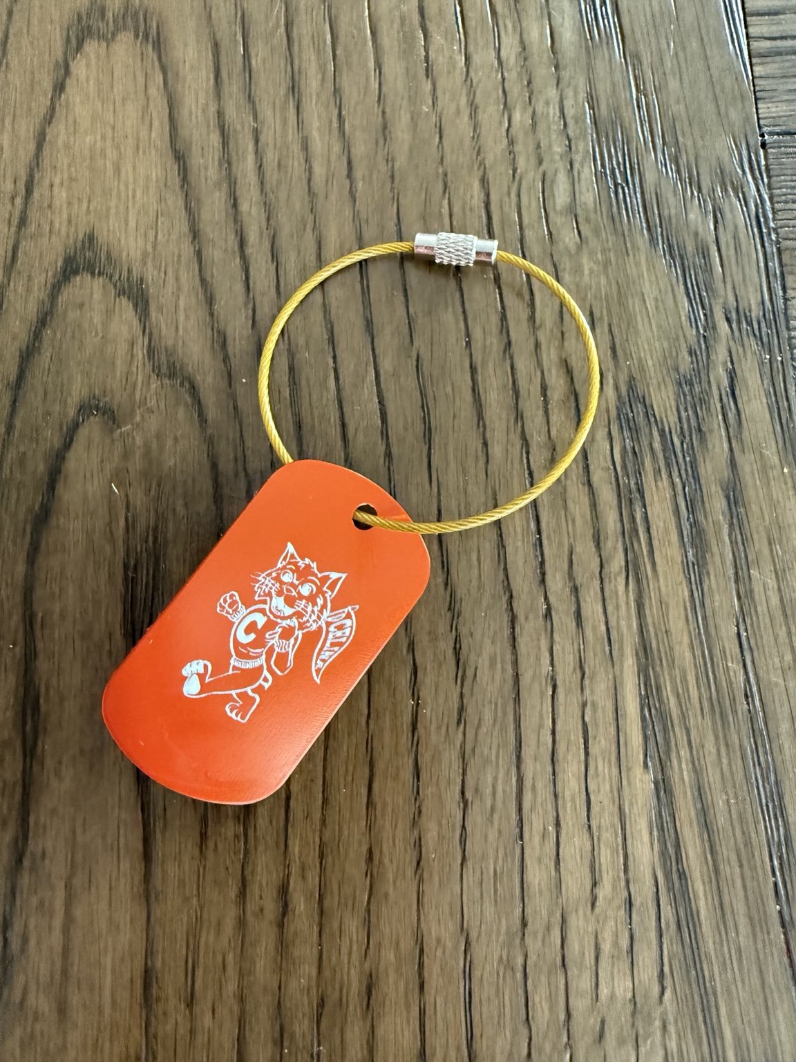 Bobcat Dog Tag Key Chain